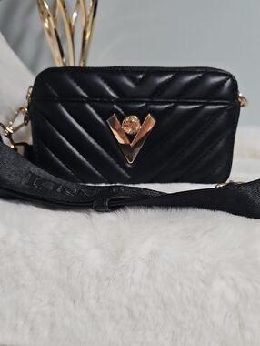 NWOT! Valentino Orlandi Black Quilted  Crossbody